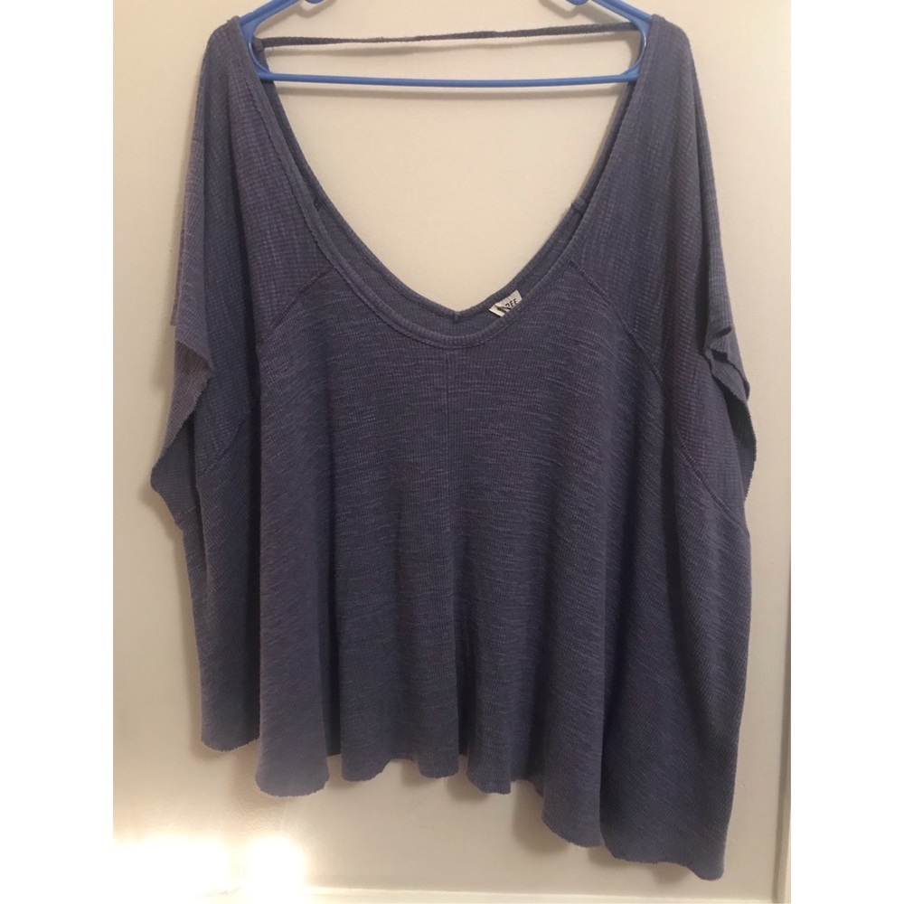 Free People Oversized Ribbed Swing Tee